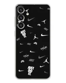 Чехол для Samsung Galaxy S25 Plus с картинкой «Nike Black Pattern»
