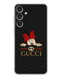 Чехол для Samsung Galaxy S25 Plus с картинкой «Минни Маус Gucci — черный»