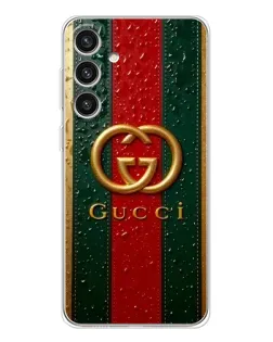 Чохол для Samsung Galaxy S25 Plus з картинкою «Gucci — фірмова смуга та золото» Чохол для Samsung Galaxy S25 Plus з картинкою «Gucci — фірмова смуга та золото»
