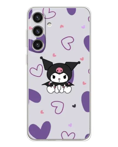 Чехол для Samsung Galaxy S25 Plus с картинкой «Kuromi и лавандовые сердца»