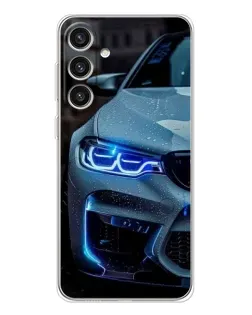 Чохол для Samsung Galaxy S25 Plus з картинкою «Погляд BMW з синіми фарами» Чохол для Samsung Galaxy S25 Plus з картинкою «Погляд BMW з синіми фарами»