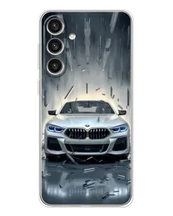 Чехол для Samsung Galaxy S25 Plus с картинкой «BMW в свете фар»