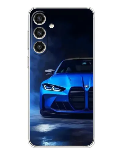 Чехол для Samsung Galaxy S25 Plus с картинкой «Голубая BMW M4»