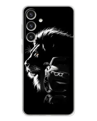 Чехол для Samsung Galaxy S25 Plus с картинкой «BMW и лев»