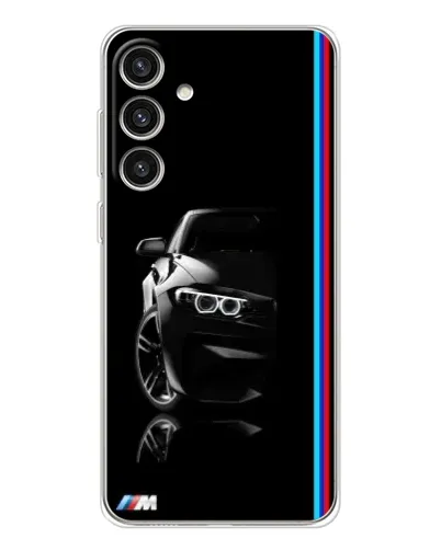 Чехол для Samsung Galaxy S25 Plus с картинкой «Силуэт BMW в темноте»