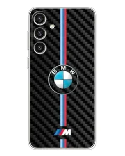 Чехол для Samsung Galaxy S25 Plus с картинкой «Эмблема BMW и карбон»
