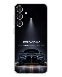 Чохол для Samsung Galaxy S25 Plus з картинкою «BMW крізь нічне місто»