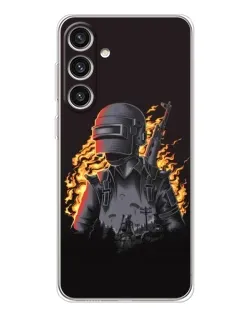 Чехол для Samsung Galaxy S25 Plus с картинкой «PUBG — огненный силуэт»