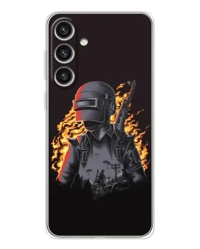 Чехол для Samsung Galaxy S25 Plus с картинкой «PUBG — огненный силуэт» Чехол для Samsung Galaxy S25 Plus с картинкой «PUBG — огненный силуэт»