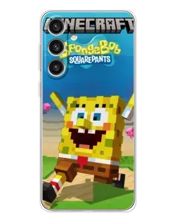 Чохол для Samsung Galaxy S25 Plus з картинкою «Губка Боб Minecraft»