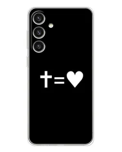 Чехол для Samsung Galaxy S25 Plus с картинкой «Крест и Сердце»