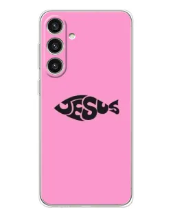 Чехол для Samsung Galaxy S25 Plus с картинкой «Розовый символ  Jesus»
