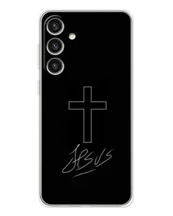 Чехол для Samsung Galaxy S25 Plus с картинкой «Графический крест Jesus»