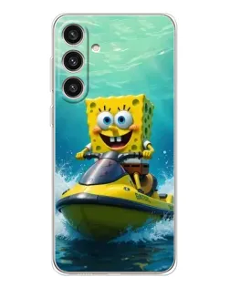 Чохол для Samsung Galaxy S25 Plus з картинкою «Спанч Боб на гідроциклі»
