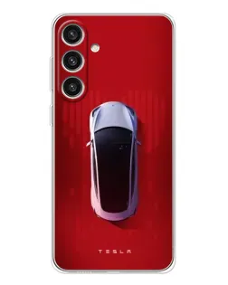 Чохол для Samsung Galaxy S25 Plus з картинкою «Tesla Top View» Чохол для Samsung Galaxy S25 Plus з картинкою «Tesla Top View»