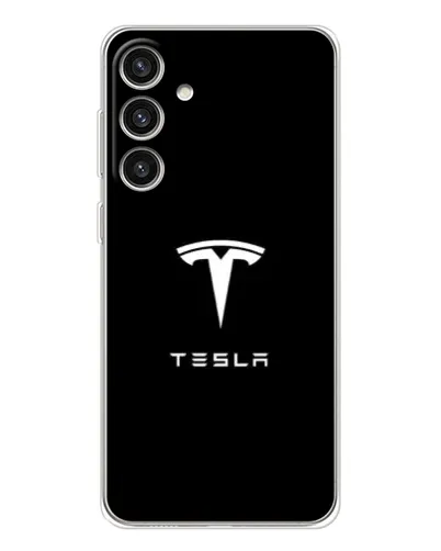 Чехол для Samsung Galaxy S25 Plus с картинкой «Tesla White Logo»