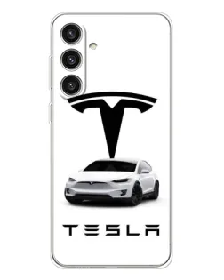 Чехол для Samsung Galaxy S25 Plus с картинкой «Tesla White Style»