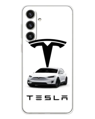Чехол для Samsung Galaxy S25 Plus с картинкой «Tesla White Style»