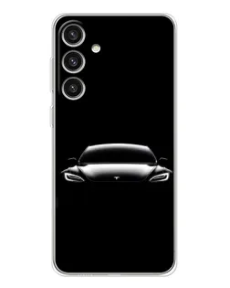 Чехол для Samsung Galaxy S25 Plus с картинкой «Фары Tesla Night»