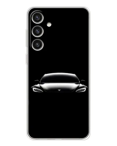 Чехол для Samsung Galaxy S25 Plus с картинкой «Фары Tesla Night»