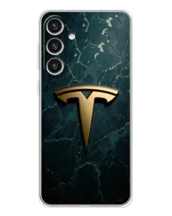 Чехол для Samsung Galaxy S25 Plus с картинкой «Мраморная Tesla Gold»