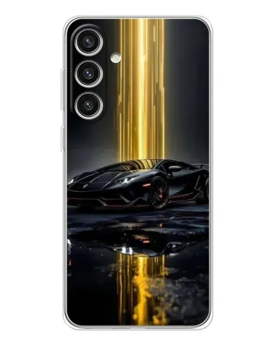 Чехол для Samsung Galaxy S25 Plus с картинкой «Ночной Lamborghini драйв»
