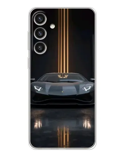 Чехол для Samsung Galaxy S25 Plus с картинкой «Lamborghini золотые линии»