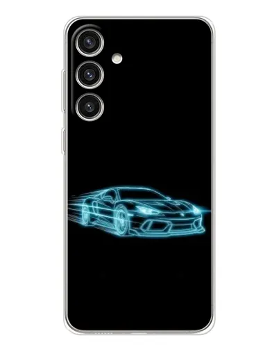 Чехол для Samsung Galaxy S25 Plus с картинкой «Неоновый контур Lamborghini»
