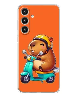 Чехол для Samsung Galaxy S25 Plus с картинкой «Капибара на скутере»