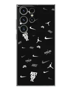 Чехол для Samsung Galaxy S25 Ultra с картинкой «Nike Black Pattern»