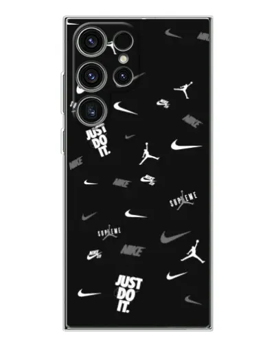 Чехол для Samsung Galaxy S25 Ultra с картинкой «Nike Black Pattern» Чехол для Samsung Galaxy S25 Ultra с картинкой «Nike Black Pattern»
