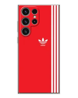 Чехол для Samsung Galaxy S25 Ultra с картинкой «Красный минимализм Adidas»