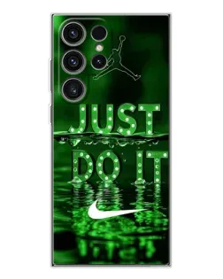 Чехол для Samsung Galaxy S25 Ultra с картинкой «Зеленый неоновый Nike»