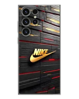 Чехол для Samsung Galaxy S25 Ultra с картинкой «Золотой Nike на металле»