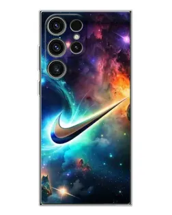 Чехол для Samsung Galaxy S25 Ultra с картинкой «Космический Nike Swoosh»
