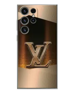 Чехол для Samsung Galaxy S25 Ultra с картинкой «LV — золотое сияние»