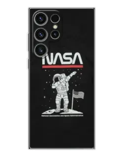 Чехол для Samsung Galaxy S25 Ultra с картинкой «NASA — шагаем по Луне»