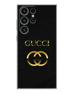 Чехол для Samsung Galaxy S25 Ultra с картинкой «Золотой логотип Gucci»