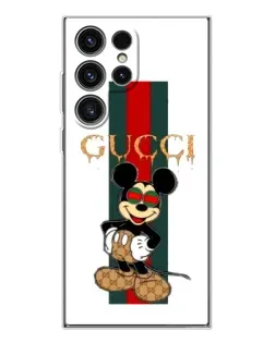 Чехол для Samsung Galaxy S25 Ultra с картинкой «Микки Маус Gucci — полосы»
