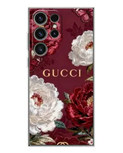 Чохол для Samsung Galaxy S25 Ultra з картинкою «Gucci — бордові троянди»