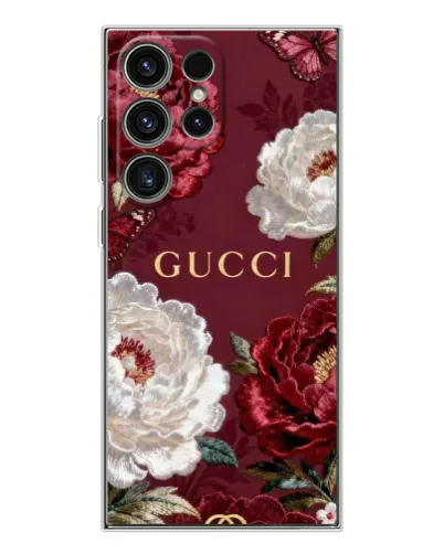 Чохол для Samsung Galaxy S25 Ultra з картинкою «Gucci — бордові троянди» Чохол для Samsung Galaxy S25 Ultra з картинкою «Gucci — бордові троянди»