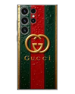 Чохол для Samsung Galaxy S25 Ultra з картинкою «Gucci — фірмова смуга та золото»