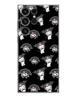 Чехол для Samsung Galaxy S25 Ultra с картинкой «Черный паттерн Kuromi»