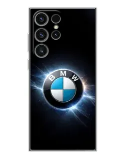 Чехол для Samsung Galaxy S25 Ultra с картинкой «BMW — неоновое сияние»