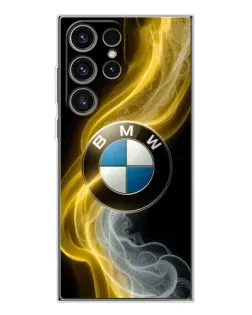Чехол для Samsung Galaxy S25 Ultra с картинкой «Золотистый дым BMW»