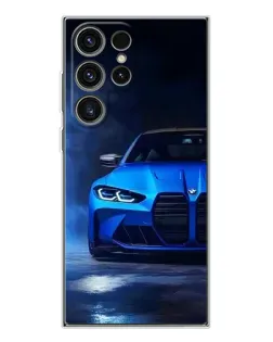 Чехол для Samsung Galaxy S25 Ultra с картинкой «Голубая BMW M4»