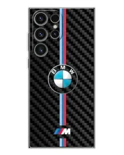 Чехол для Samsung Galaxy S25 Ultra с картинкой «Эмблема BMW и карбон»