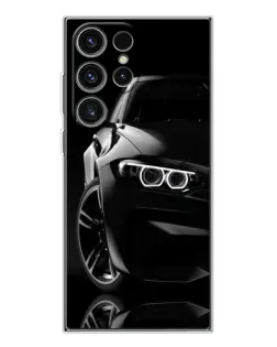 Чехол для Samsung Galaxy S25 Ultra с картинкой «Черная BMW — профиль»