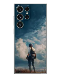 Чехол для Samsung Galaxy S25 Ultra с картинкой «Герой PUBG на скале»