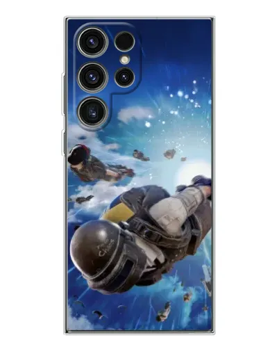Чехол для Samsung Galaxy S25 Ultra с картинкой «Десант PUBG — прыжок»